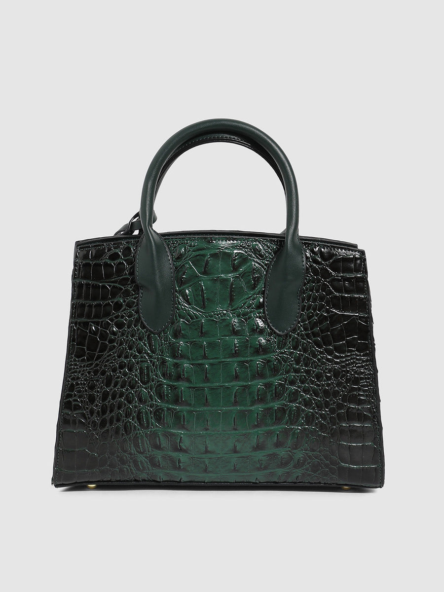 Lock Buckle Handbag - Forest Green - Shop authentic Indian Women's Fashion by Haute Sauce