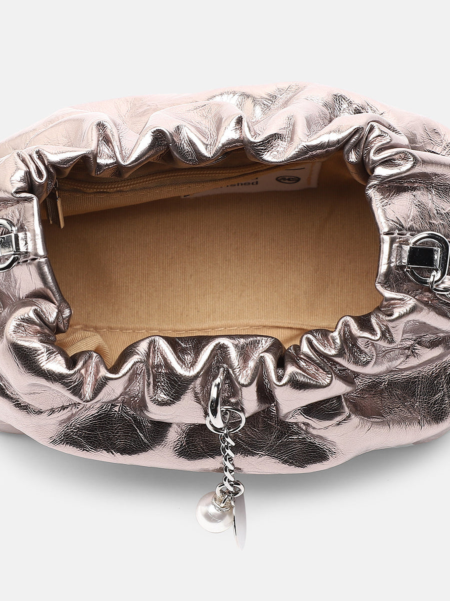 Women's The Metallic Sling Bag - Bronze - Shop authentic Indian Women's Fashion by Haute Sauce
