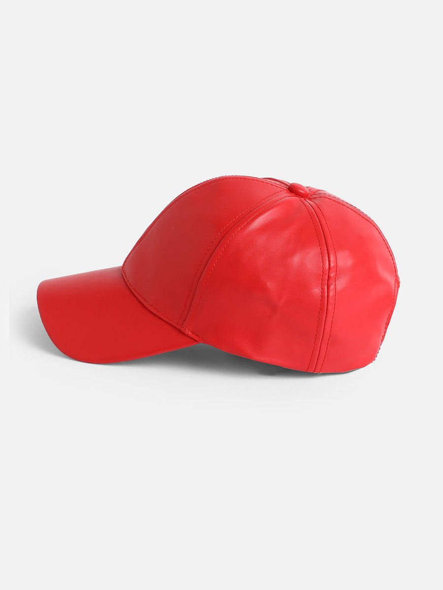 Women's Solid Baseball Cap - Red - Shop authentic Indian Women's Fashion by Haute Sauce