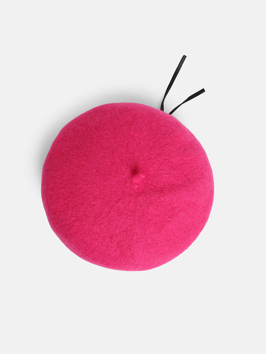 Women's Solid Beret Hat - Pink - Shop authentic Indian Women's Fashion by Haute Sauce