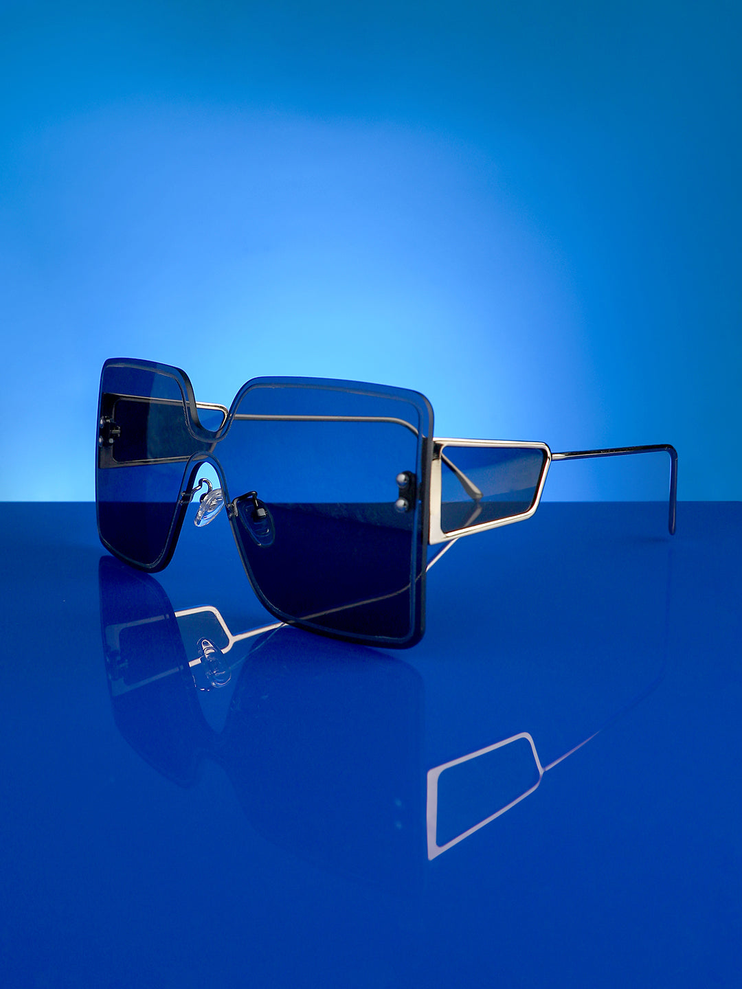 Women's Rimless Oversized Sunglasses - Gold - Shop authentic Indian Women's Fashion by Haute Sauce
