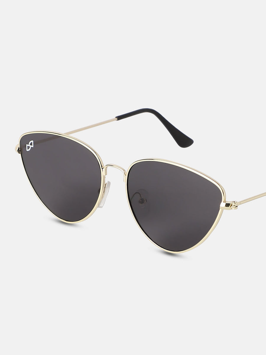 Women's Full Rim Cateye Sunglasses - Gold - Shop authentic Indian Women's Fashion by Haute Sauce