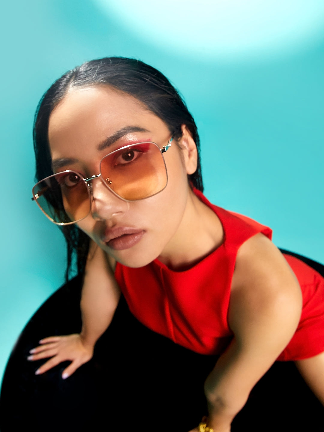 Gradient Rectangular Sunglasses - Shop authentic Indian Women's Fashion by Haute Sauce