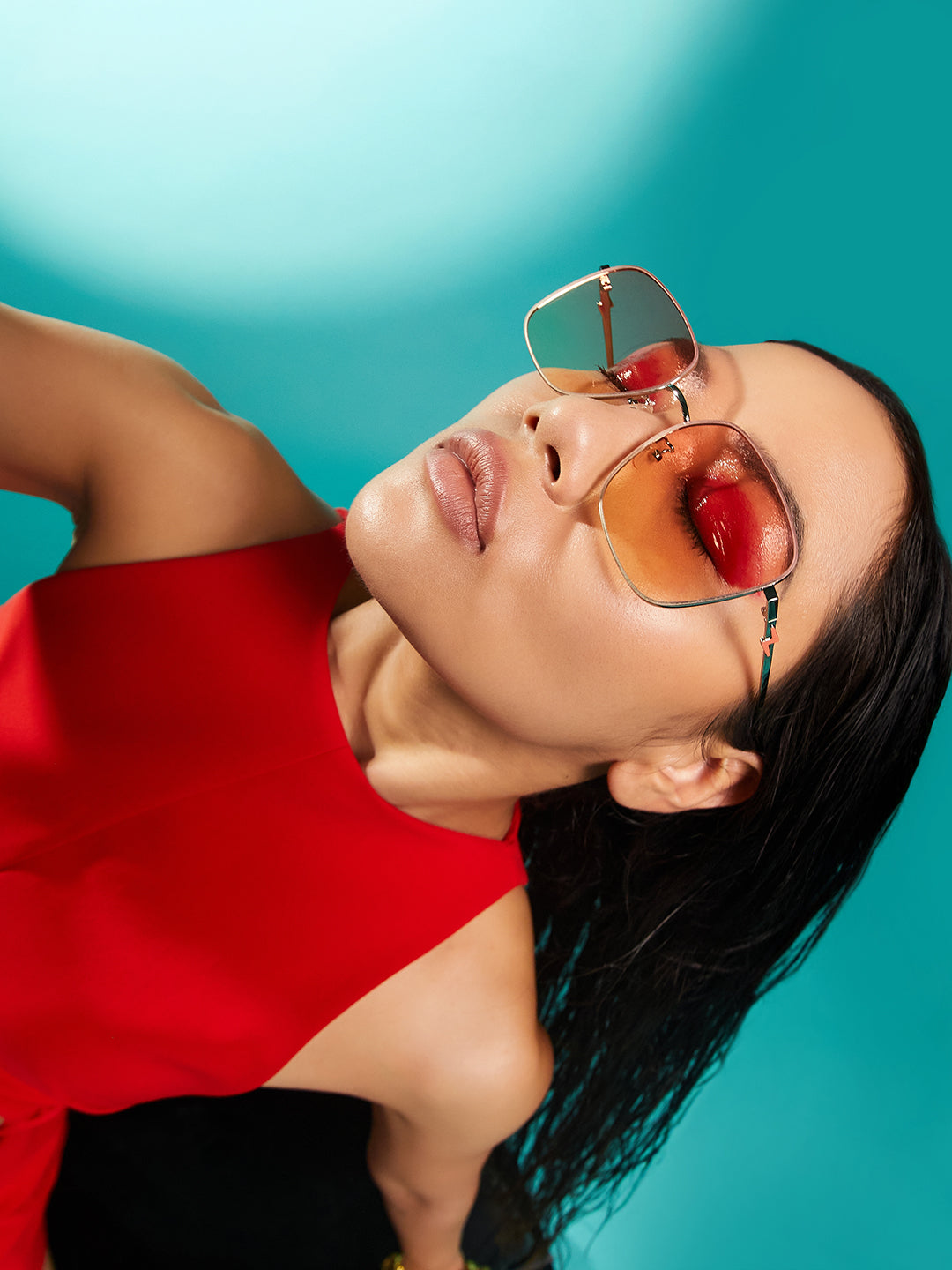 Gradient Rectangular Sunglasses - Shop authentic Indian Women's Fashion by Haute Sauce