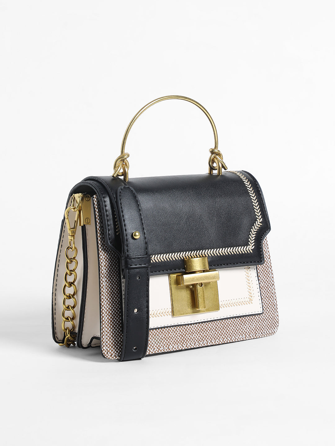 Weave Block Hand Bag - Shop authentic Indian Women's Fashion by Haute Sauce
