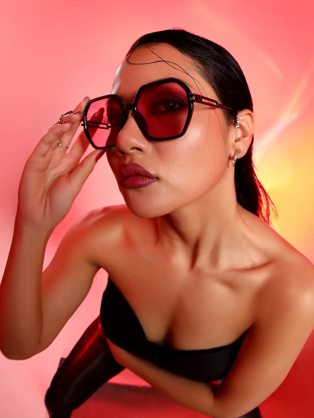 Full Rim Geometric Sunglasses - Shop authentic Indian Women's Fashion by Haute Sauce