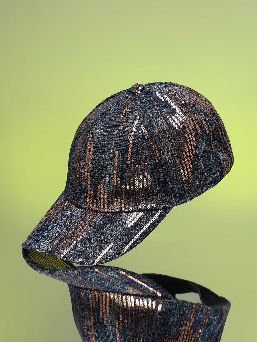 Heathered Sequin Baseball Cap - Shop authentic Indian Women's Fashion by Haute Sauce