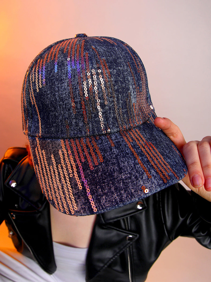 Heathered Sequin Baseball Cap - Shop authentic Indian Women's Fashion by Haute Sauce