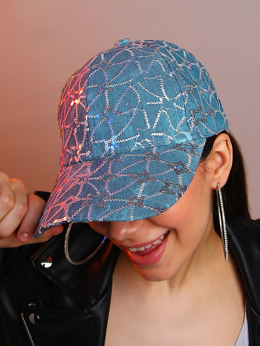 Sequined Star Baseball Cap - Shop authentic Indian Women's Fashion by Haute Sauce