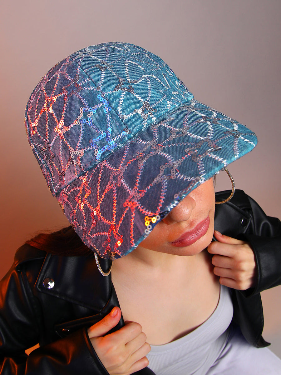 Sequined Star Baseball Cap - Shop authentic Indian Women's Fashion by Haute Sauce