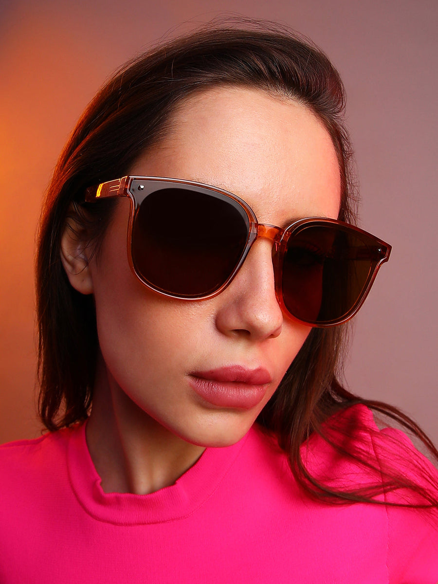 Women Foldable Wayfarer Sunglasses - Brown - Shop authentic Indian Women's Fashion by Haute Sauce