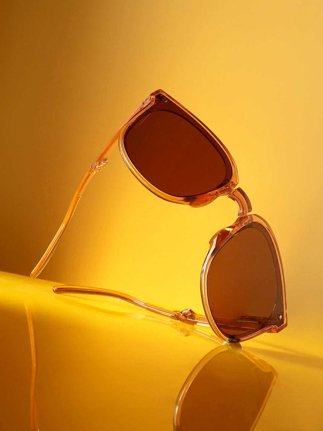 Women Foldable Wayfarer Sunglasses - Brown - Shop authentic Indian Women's Fashion by Haute Sauce