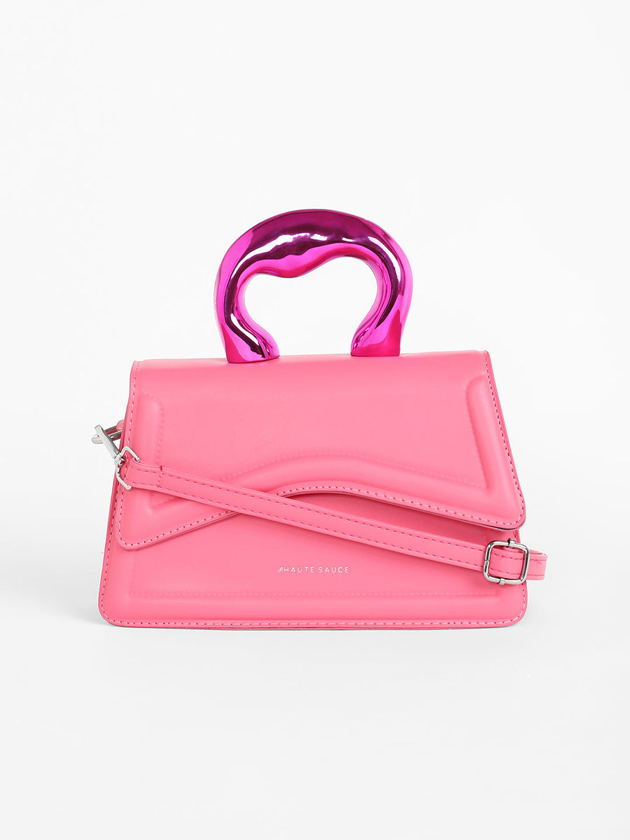 The Caldera Gloss Hand Bag - Rouge Pink - Shop authentic Indian Women's Fashion by Haute Sauce