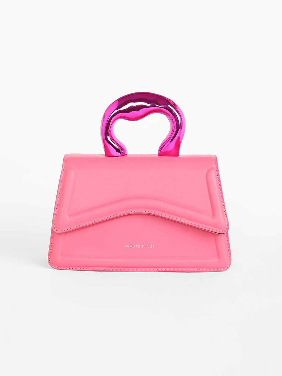 The Caldera Gloss Hand Bag - Rouge Pink - Shop authentic Indian Women's Fashion by Haute Sauce