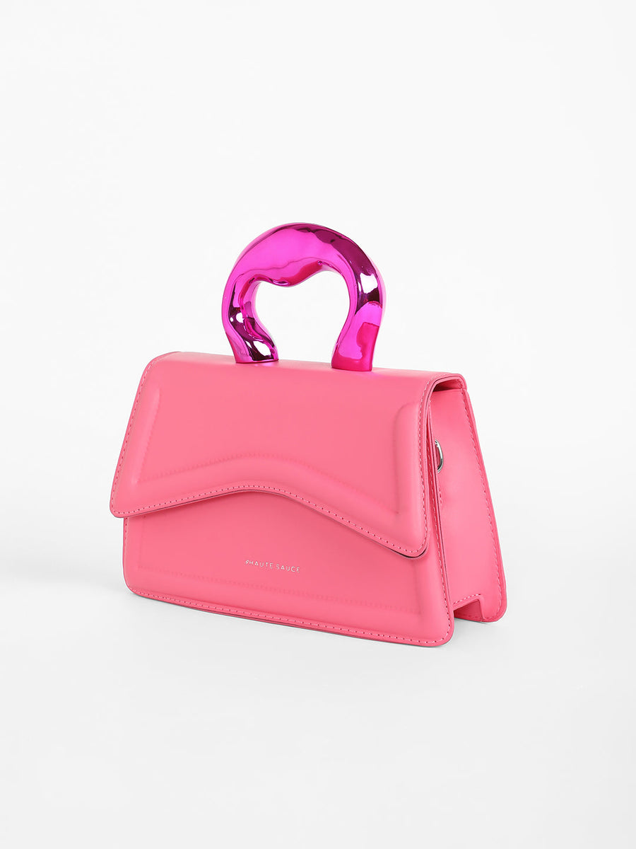 The Caldera Gloss Hand Bag - Rouge Pink - Shop authentic Indian Women's Fashion by Haute Sauce