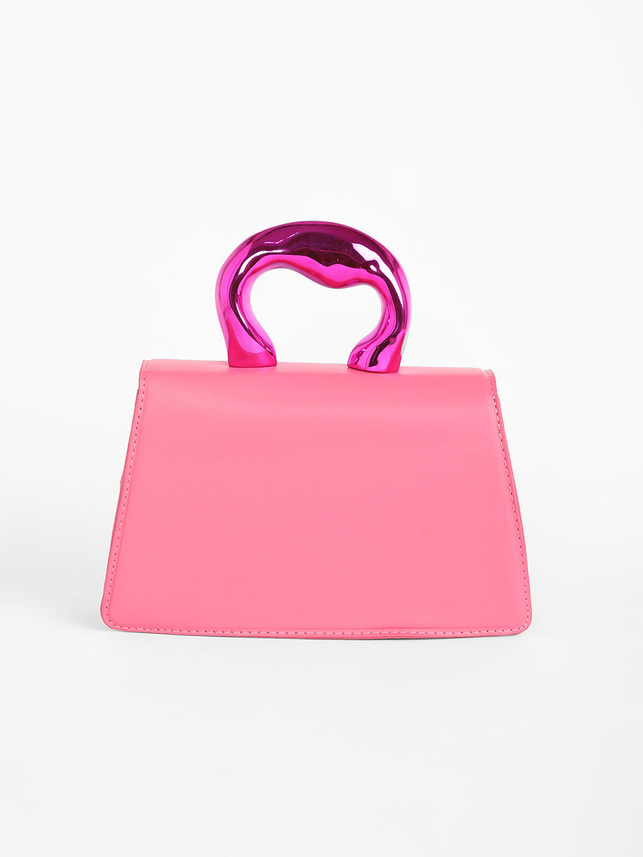 The Caldera Gloss Hand Bag - Rouge Pink - Shop authentic Indian Women's Fashion by Haute Sauce