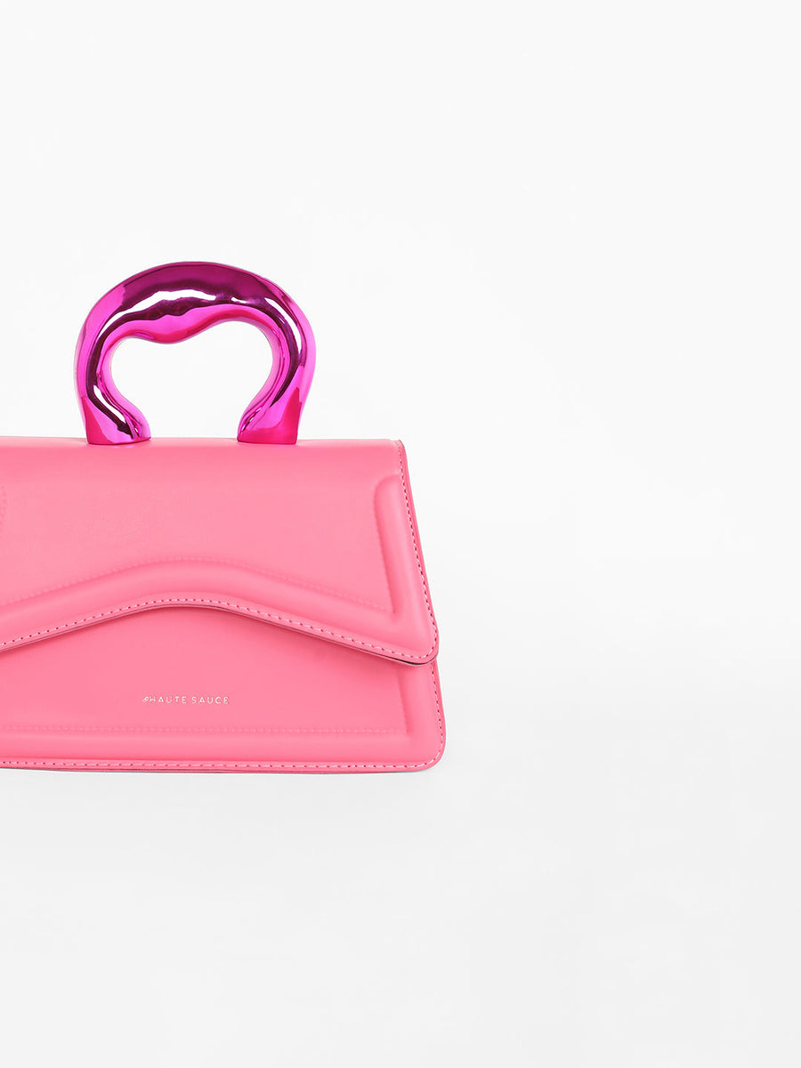 The Caldera Gloss Hand Bag - Rouge Pink - Shop authentic Indian Women's Fashion by Haute Sauce