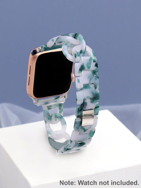 Women White & Green Textured Apple Watch Straps - Shop authentic Indian Women's Fashion by Sohi