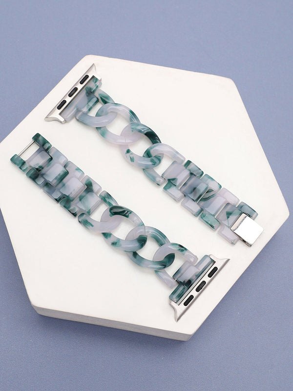 Women White & Green Textured Apple Watch Straps - Shop authentic Indian Women's Fashion by Sohi
