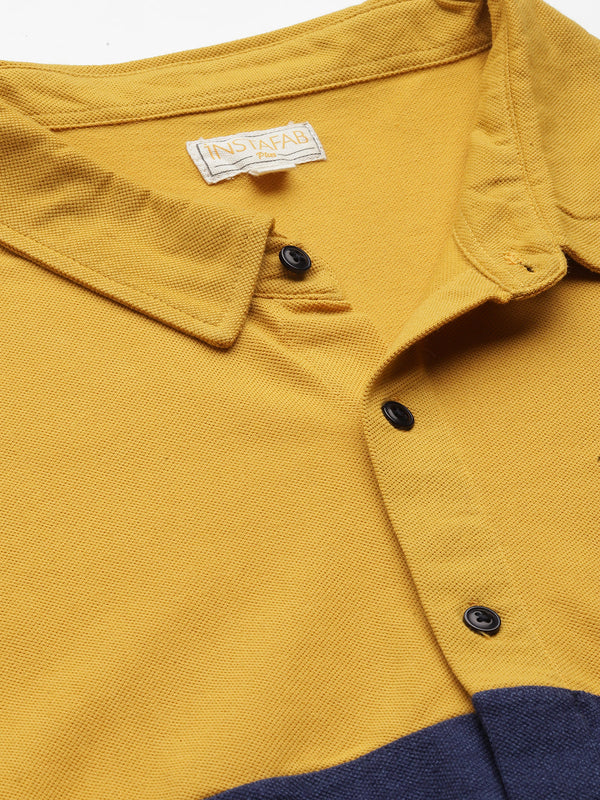Colorblocked Full Sleeve Shirt - Shop authentic Indian Men's Fashion by Instafab Plus