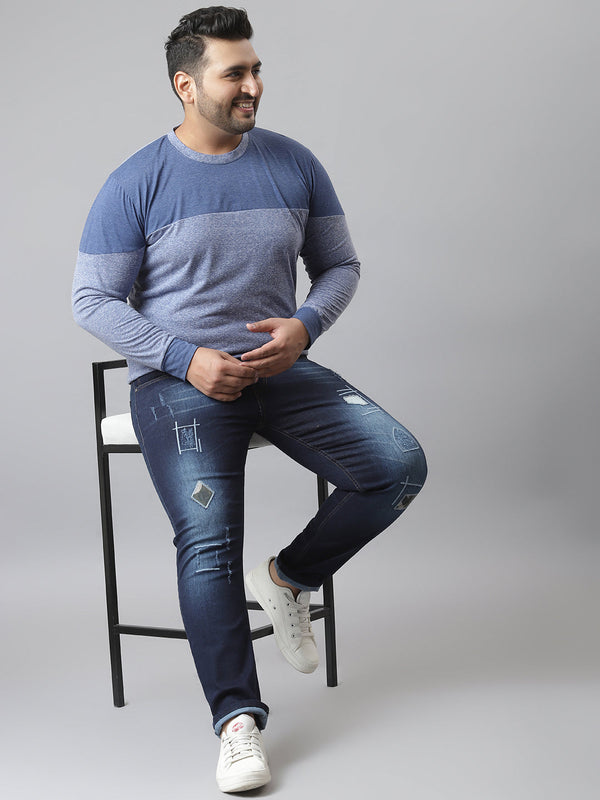 Colorblock Full Sleeve T-Shirt - Shop authentic Indian Men's Fashion by Instafab Plus