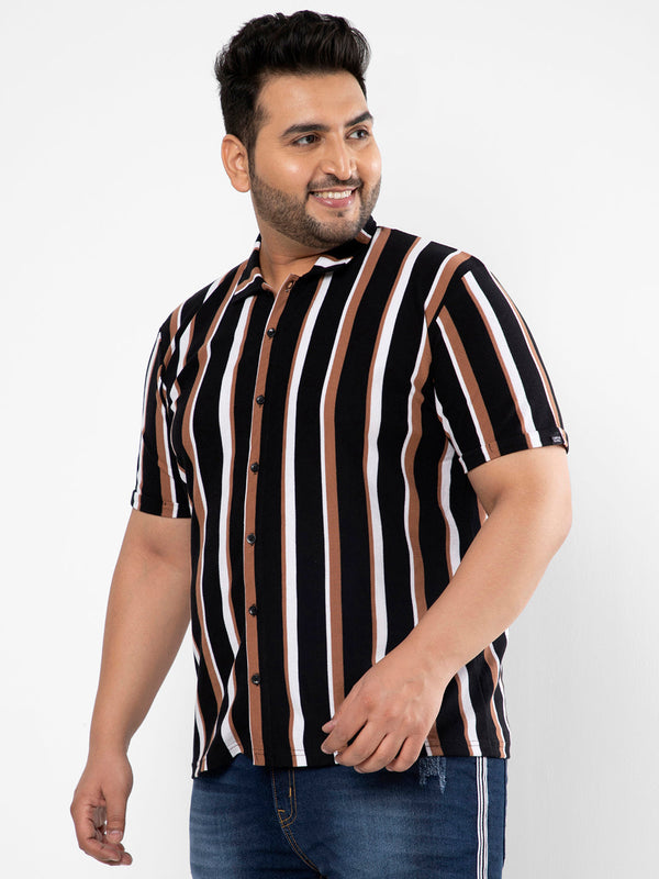 Striped Short Sleeve Casual Shirt - Shop authentic Indian Men's Fashion by Instafab Plus