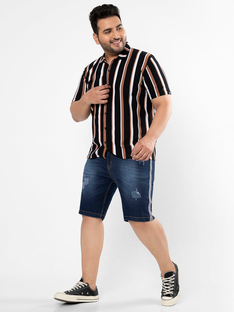 Striped Short Sleeve Casual Shirt - Shop authentic Indian Men's Fashion by Instafab Plus