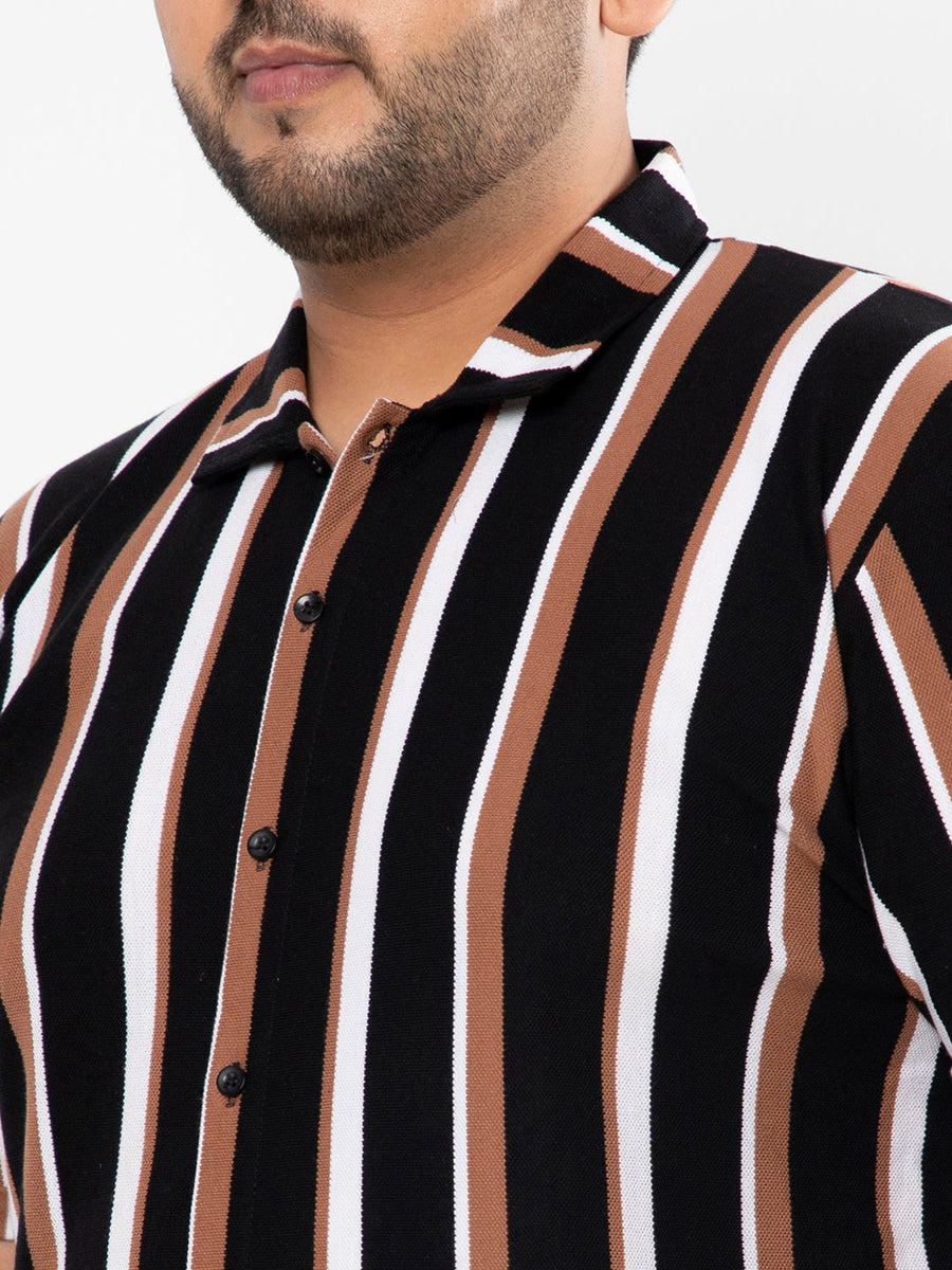 Striped Short Sleeve Casual Shirt - Shop authentic Indian Men's Fashion by Instafab Plus