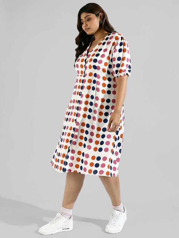 Polka Dot'S Design, Button Stylish Casual Dresses - Shop authentic Indian Women's Fashion by Instafab Plus