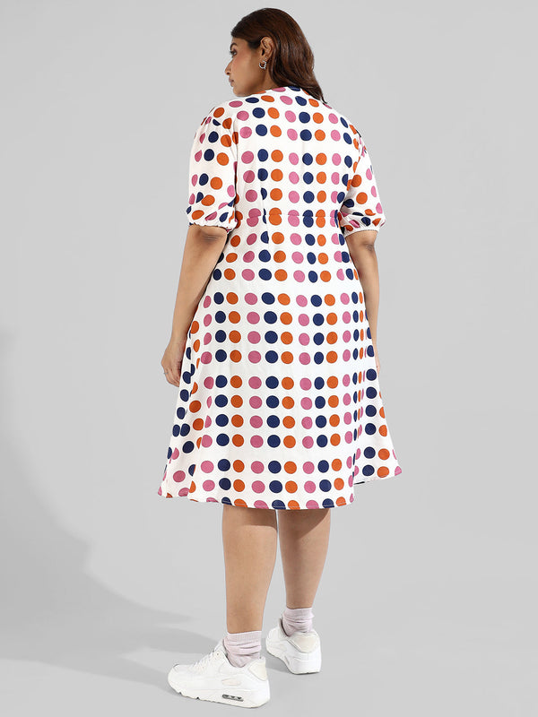 Polka Dot'S Design, Button Stylish Casual Dresses - Shop authentic Indian Women's Fashion by Instafab Plus