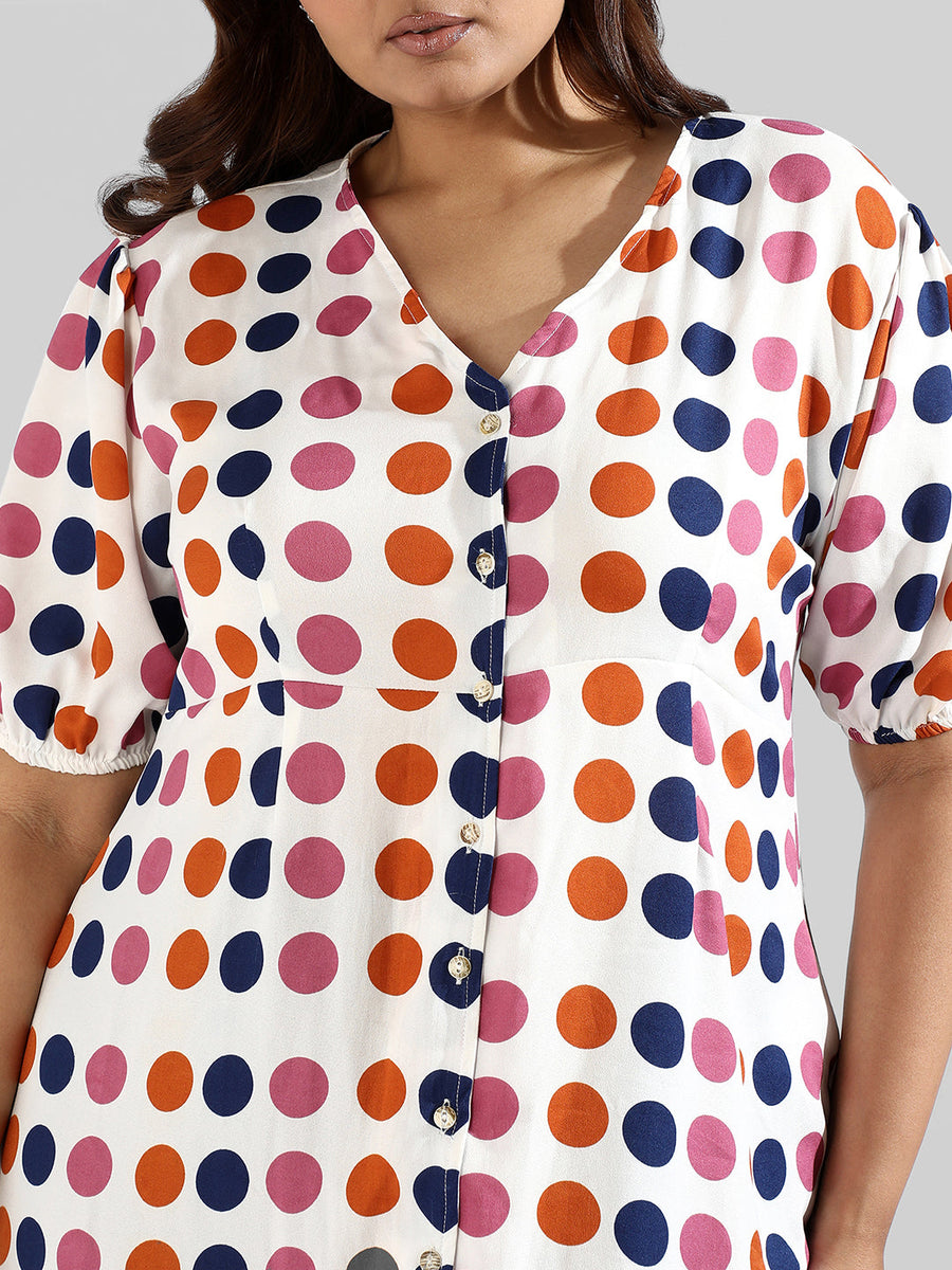 Polka Dot'S Design, Button Stylish Casual Dresses - Shop authentic Indian Women's Fashion by Instafab Plus