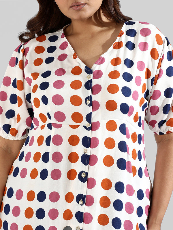 Polka Dot'S Design, Button Stylish Casual Dresses - Shop authentic Indian Women's Fashion by Instafab Plus