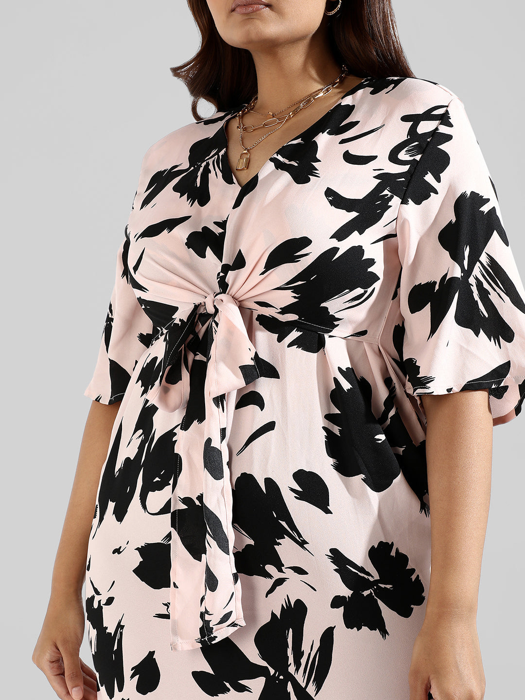 Floral Design, Drawstring Stylish Casual Dress - Shop authentic Indian Women's Fashion by Instafab Plus