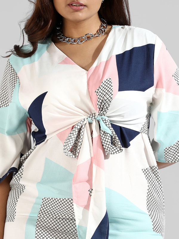 Graphic Design Drawstring Stylish Casual Dresses - Shop authentic Indian Women's Fashion by Instafab Plus