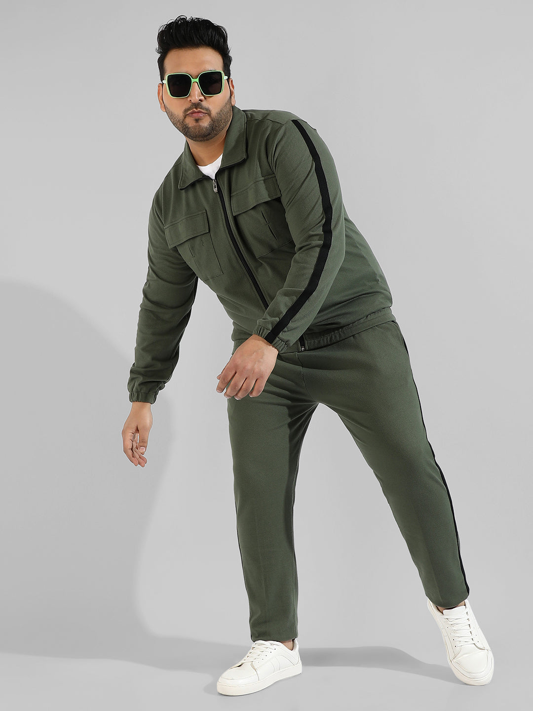 Plus Size Green Co-Ord Set - Shop authentic Indian Men's Fashion by Instafab Plus