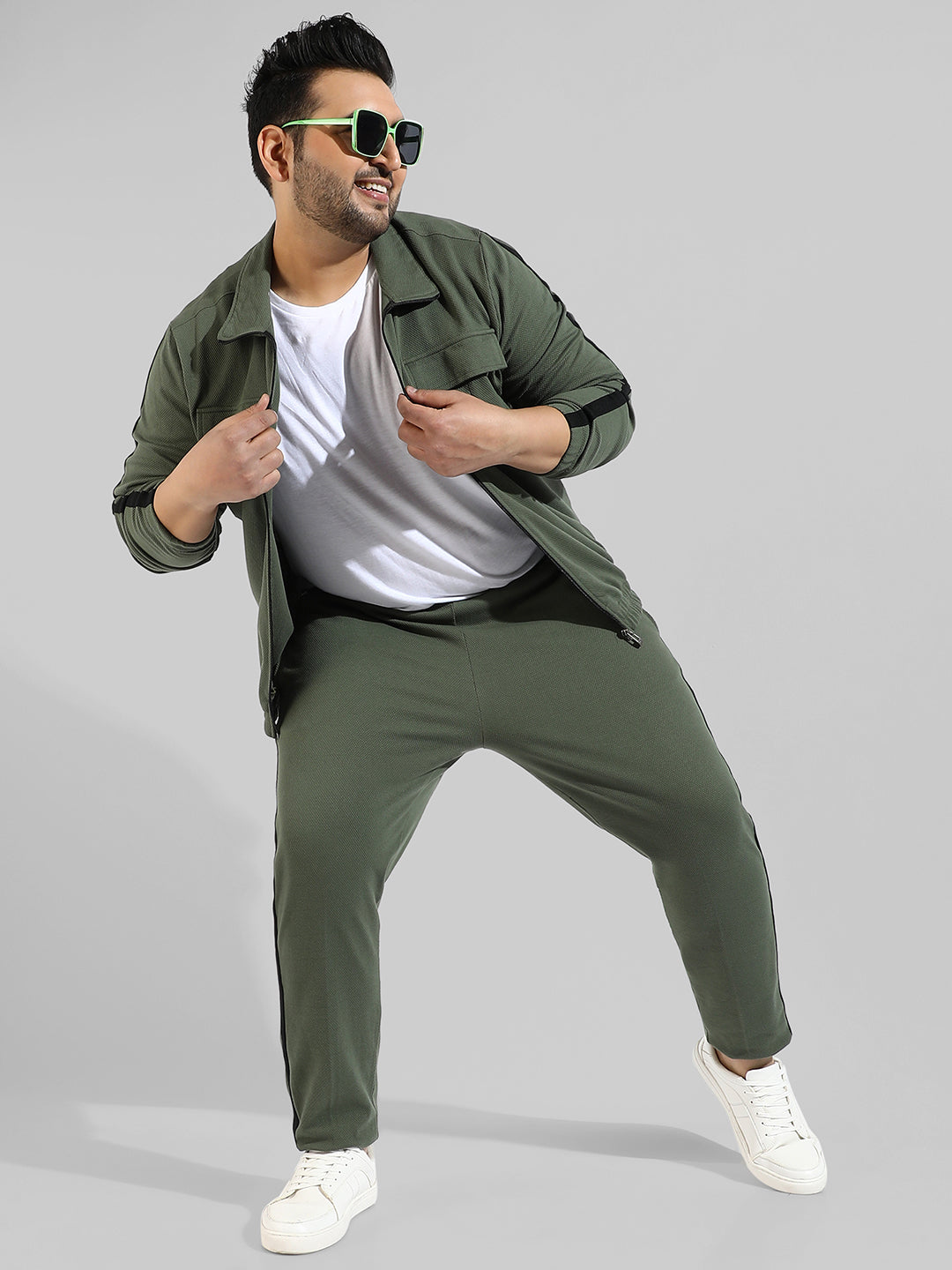 Plus Size Green Co-Ord Set - Shop authentic Indian Men's Fashion by Instafab Plus
