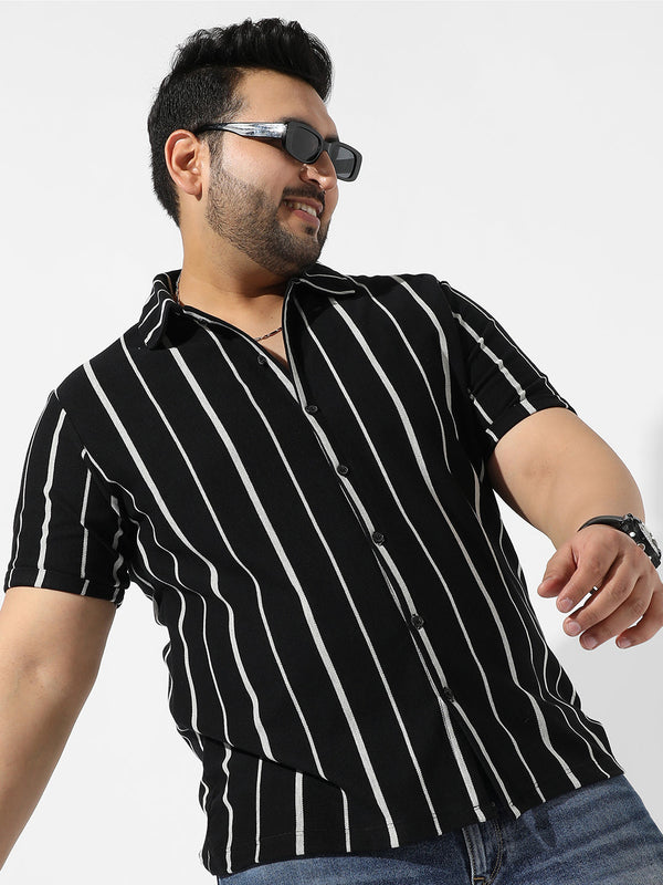 Black Striped Casual Shirt - Shop authentic Indian Men's Fashion by Instafab Plus