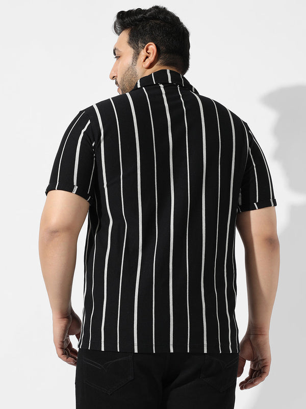 Black Striped Casual Shirt - Shop authentic Indian Men's Fashion by Instafab Plus