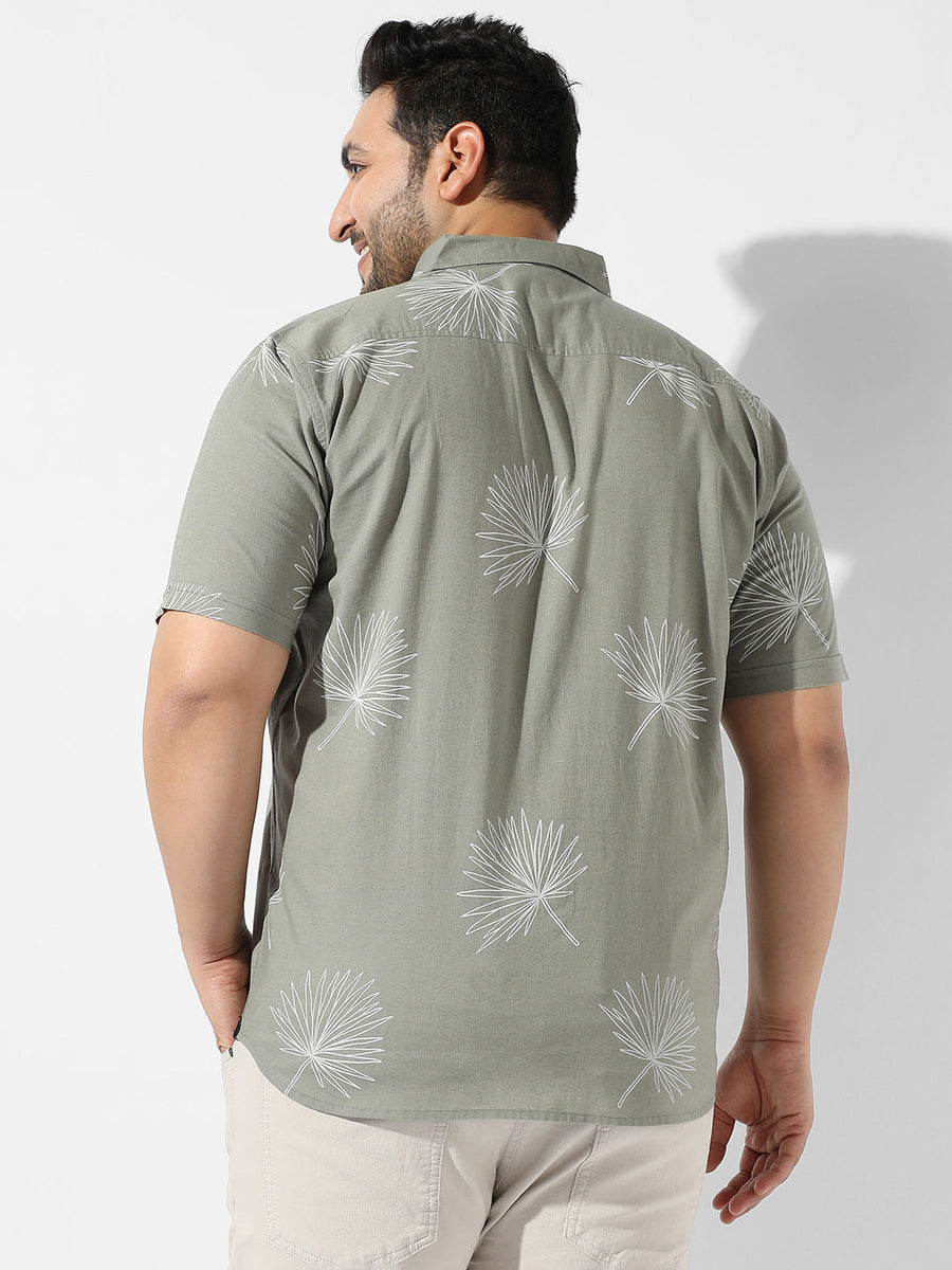 Sage Green Printed Casual Shirt - Shop authentic Indian Men's Fashion by Instafab Plus