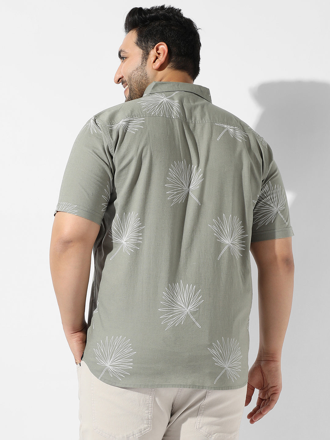 Sage Green Printed Casual Shirt - Shop authentic Indian Men's Fashion by Instafab Plus
