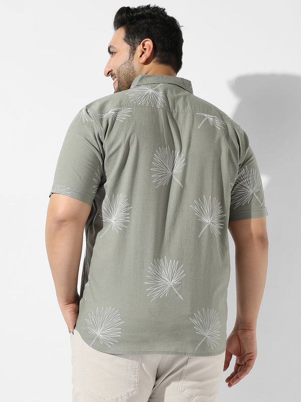 Sage Green Printed Casual Shirt - Shop authentic Indian Men's Fashion by Instafab Plus