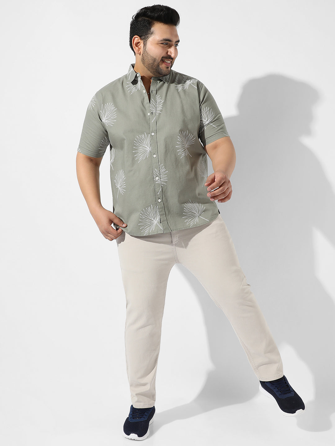 Sage Green Printed Casual Shirt - Shop authentic Indian Men's Fashion by Instafab Plus