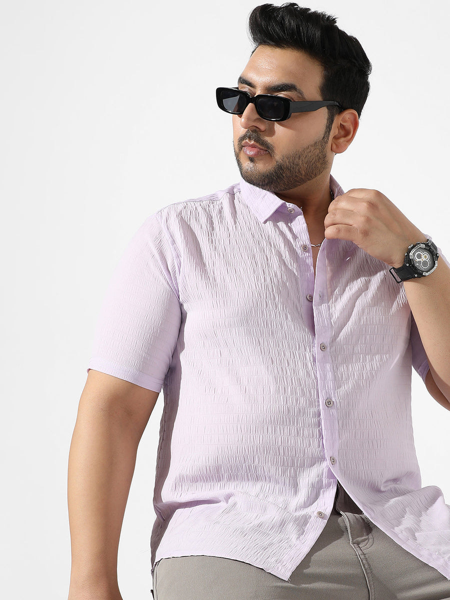 Lavender Textured Casual Shirt - Shop authentic Indian Men's Fashion by Instafab Plus