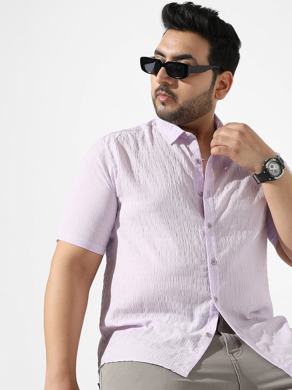 Lavender Textured Casual Shirt - Shop authentic Indian Men's Fashion by Instafab Plus