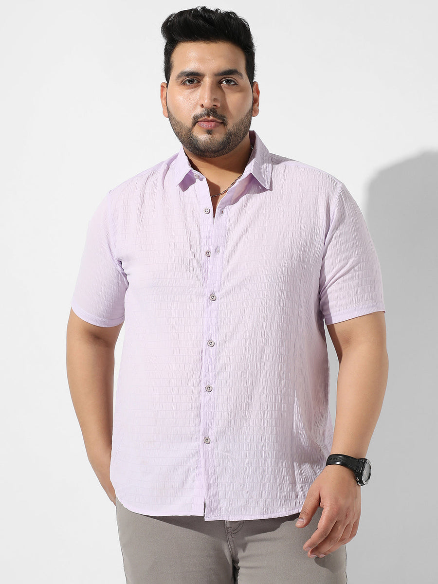 Lavender Textured Casual Shirt - Shop authentic Indian Men's Fashion by Instafab Plus