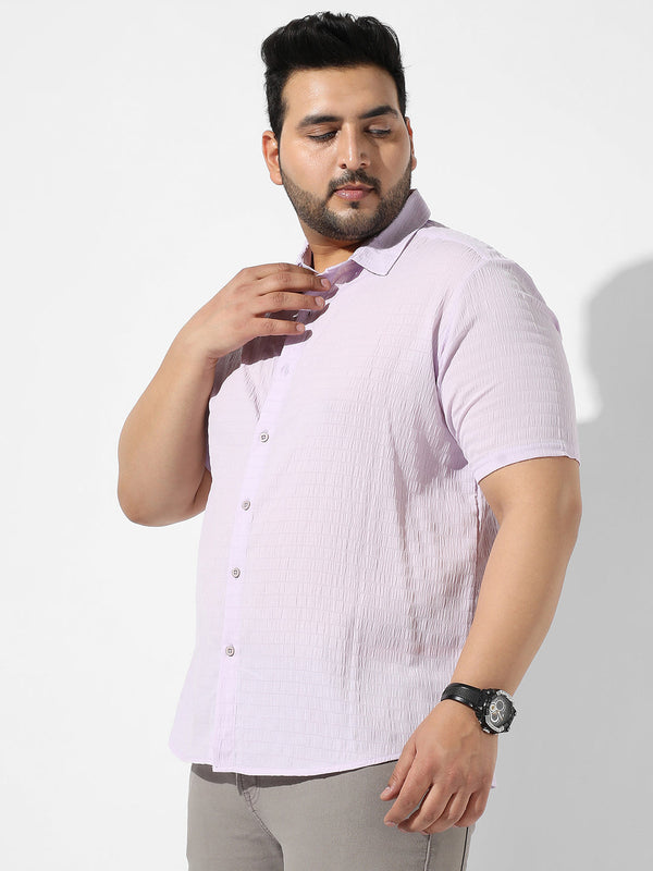 Lavender Textured Casual Shirt - Shop authentic Indian Men's Fashion by Instafab Plus