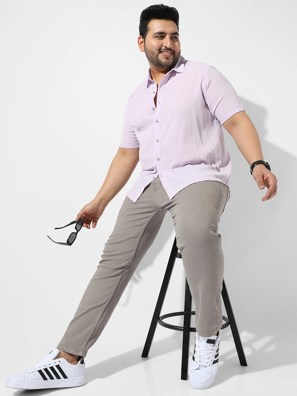 Lavender Textured Casual Shirt - Shop authentic Indian Men's Fashion by Instafab Plus