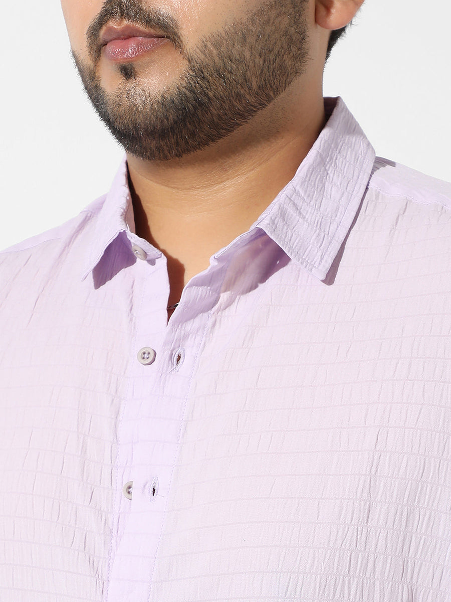 Lavender Textured Casual Shirt - Shop authentic Indian Men's Fashion by Instafab Plus