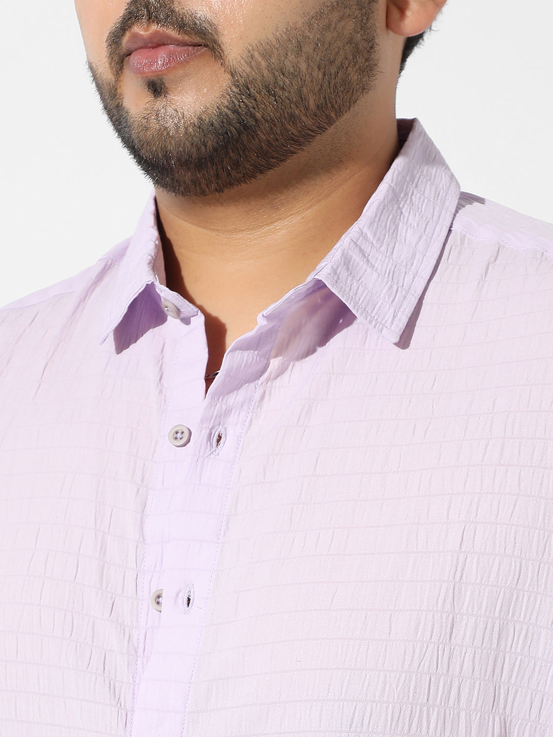 Lavender Textured Casual Shirt - Shop authentic Indian Men's Fashion by Instafab Plus