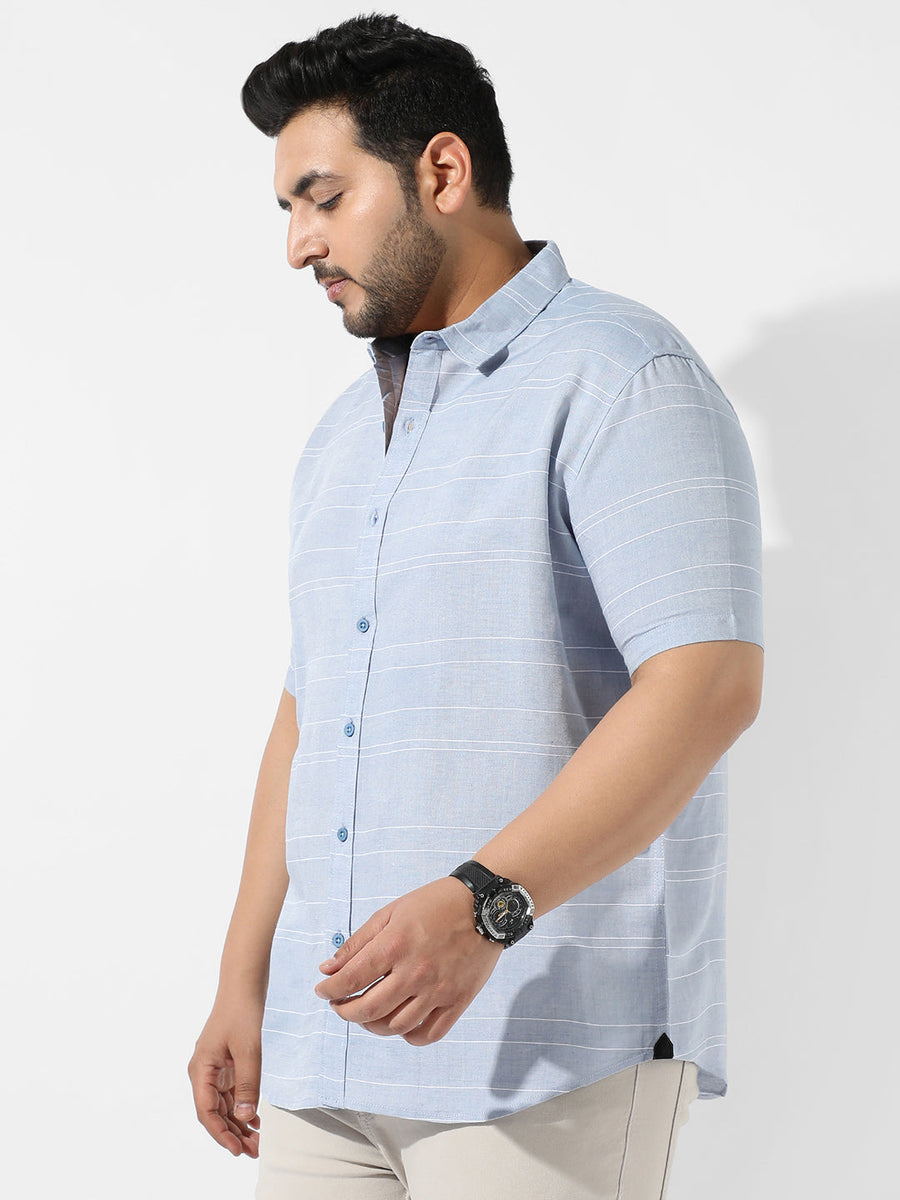 Light Blue Striped Casual Shirt - Shop authentic Indian Men's Fashion by Instafab Plus